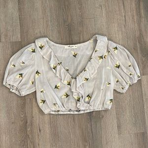 Molly Green Cropped Blouse